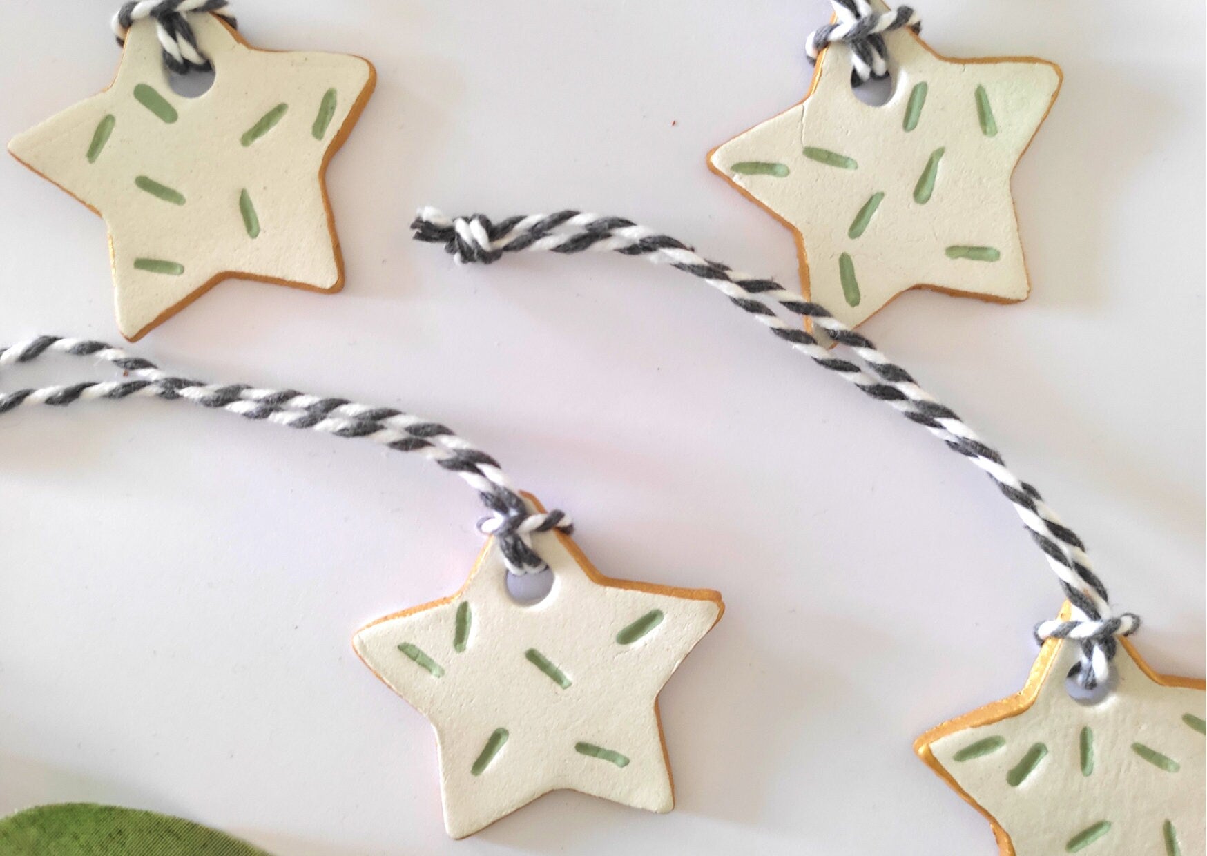 Green Star Boho Christmas Decoration, Scandi, Boho Home, handing decoration