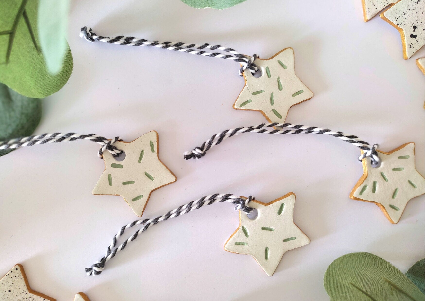 Green Star Boho Christmas Decoration, Scandi, Boho Home, handing decoration