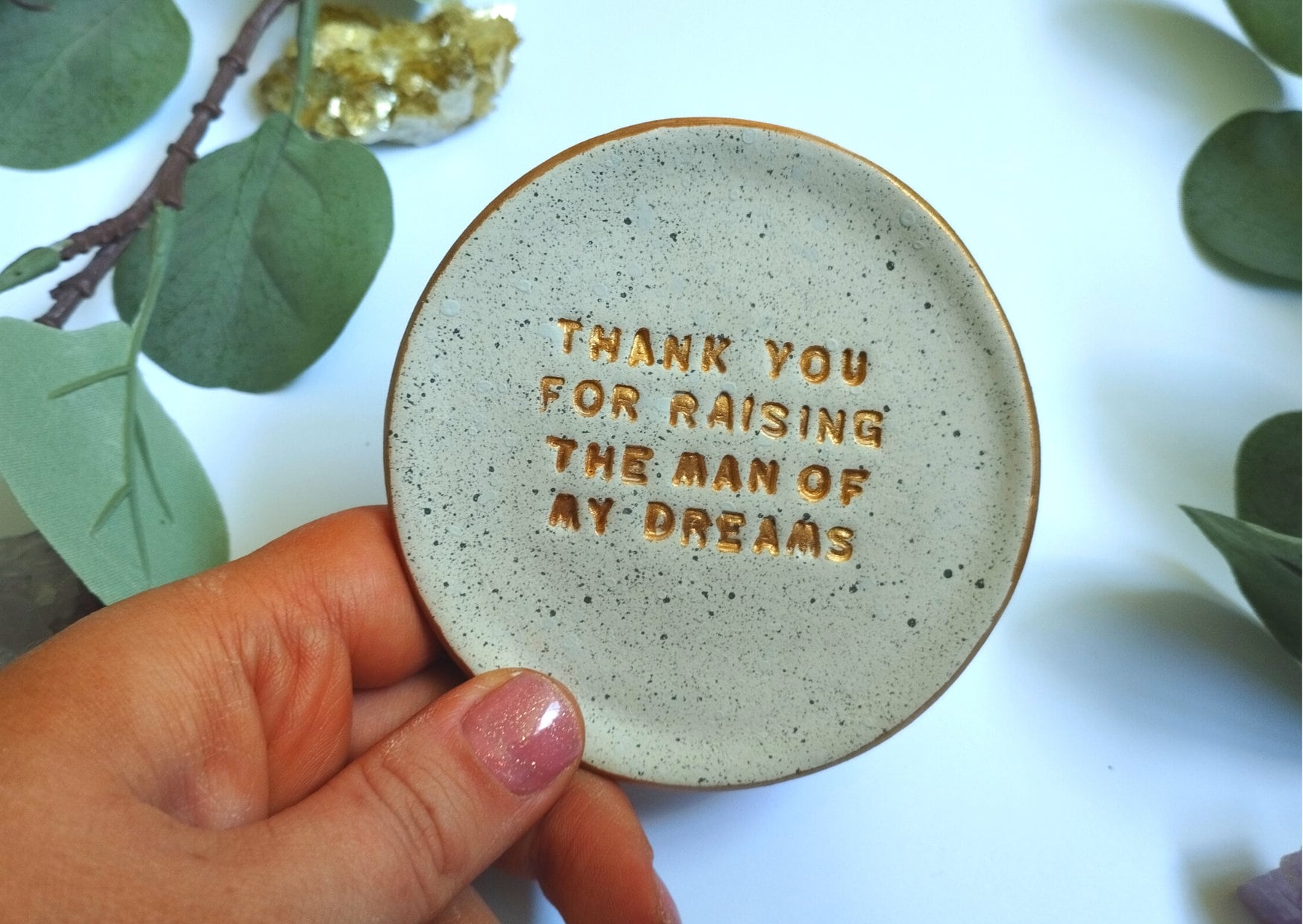 Handmade Custom Quote ring dish, wedding gift, new baby, engagement present, birthday present, splatter dish, ring